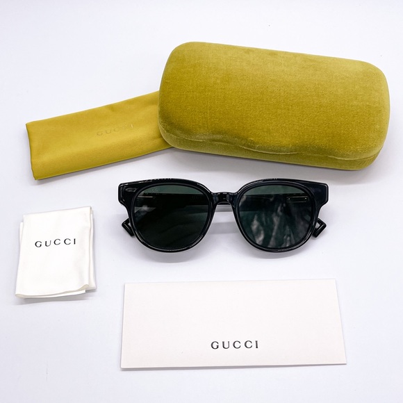 NEW GUCCI GG1237S 004 UNISEX SUNGLASSES GUCCI GG1237S BLACK GREEN EYEWEAR - Picture 11 of 12